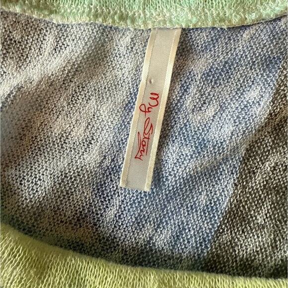 Rainbow Striped Tank Sleeveless Top Small Crossover Back Lightweight See-Through - Picture 3 of 7